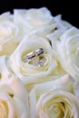 Rings in white roses