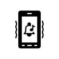 Black solid icon for Ringtone, cellphone and gadget