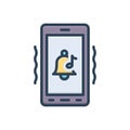 Color illustration icon for Ringtone, cellphone and gadget