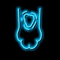 ringworm animal paw neon glow icon illustration