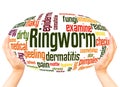 Ringworm word cloud hand sphere concept