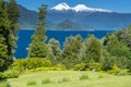 Rinihue lake and Mocho-Choshuenco national reserve as background, Chile