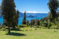 Rinihue lake and Mocho-Choshuenco national reserve as background, Chile