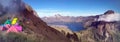 Rinjani mountaint and lake Royalty Free Stock Photo