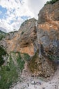 Rinka waterfall in beautiful Alpine valley, Logarska dolina - Logar valley in Slovenia