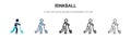 Rinkball icon in filled, thin line, outline and stroke style. Vector illustration of two colored and black rinkball vector icons