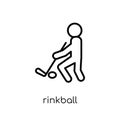 rinkball icon. Trendy modern flat linear vector rinkball icon on