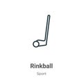 Rinkball outline vector icon. Thin line black rinkball icon, flat vector simple element illustration from editable sport concept