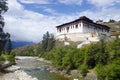 Rinpung Dzong. Large Drukpa Kagyu Buddhist monastery and fortress. Paro. Royalty Free Stock Photo