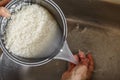 Rinse the rice Royalty Free Stock Photo