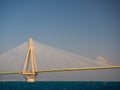 the Rio Antirio bridge or Charilaos Trikoupis Greece Royalty Free Stock Photo