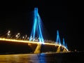 Rio Antirio Bridge at Night Royalty Free Stock Photo