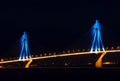 Rio-Antirio bridge at night Royalty Free Stock Photo