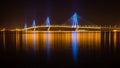 Rio-Antirio bridge at night, Greece Royalty Free Stock Photo