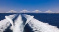 The Rio Antirrio Bridge or Charilaos Trikoupis Bridge, photo taken from the boat during summer holidays 2018 Royalty Free Stock Photo