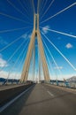 The Rio-Antirrio Bridge, officially the Charilaos Trikoupis Bridge, longest multi-span cable-stayed bridge. Royalty Free Stock Photo