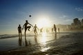 Rio Beach Football Active Silhouettes Playing Altinho Royalty Free Stock Photo