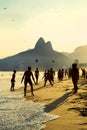 Rio Beach Football Brazilians Playing Altinho Royalty Free Stock Photo