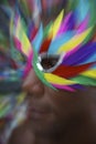 Rio Carnaval Brazilian Man Profile in Colorful Mask