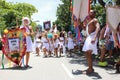 Rio Carnival groups paraded through the city and warn about Zika virus risks Royalty Free Stock Photo