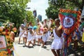 Rio Carnival groups paraded through the city and warn about Zika virus risks Royalty Free Stock Photo