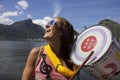 Rio Carnival groups paraded through the city and warn about Zika virus risks Royalty Free Stock Photo