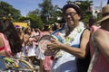 Rio Carnival groups paraded through the city and warn about Zika virus risks Royalty Free Stock Photo