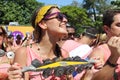 Rio Carnival groups paraded through the city and warn about Zika virus risks Royalty Free Stock Photo