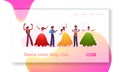 Rio Carnival Musicians and Girls Dancers Band Website Landing Page. Young Men Playing Drum, Maracas and Ukulele