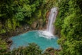 Rio Celeste waterfall in the fog Royalty Free Stock Photo