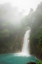 Rio celeste waterfall at foggy day Royalty Free Stock Photo