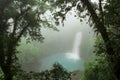 Rio celeste waterfall at foggy day Royalty Free Stock Photo