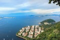 Rio De Janeiro Amazing View, Urca District, Sugar Loaf Mountain, Blue Ocean, Buildings, Coastline And Tropical Rainforest Hills Royalty Free Stock Photo