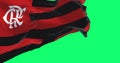 Close-up view of the Flamengo flag waving in the wind