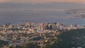 RIO DE JANEIRO, BRASIL - MAY, 2023: Timelapse aerial view of favellas, famous landmark from above, place where poor