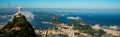 Rio de Janeiro, Brazil: Aerial view of Rio de Janeiro with Christ Redeemer and Corcovado Mountain Royalty Free Stock Photo