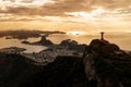 Rio de Janeiro, Brazil - 23.11.2019: Aerial view of Rio de Janeiro with Christ Redeemer and Corcovado Mountain Royalty Free Stock Photo