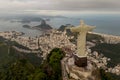 Rio de Janeiro, Brazil - 21.11.2019: Aerial view of Rio de Janeiro with Christ Redeemer statue