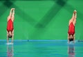 Chinese Team diving in the Olympic Games 2016 Royalty Free Stock Photo