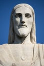 Rio de Janeiro, Brazil, Christ the Redeemer, face, Mount Corcovado, statue, symbolic, South America, open arms Royalty Free Stock Photo
