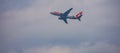 Brazilian commercial aircraft from Gol Linhas AÃÂ©reas flying during the day Royalty Free Stock Photo