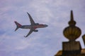 Brazilian commercial aircraft from Gol Linhas AÃÂ©reas flying during the day Royalty Free Stock Photo