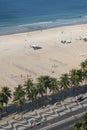 Rio de Janeiro, Brazil, Copacabana beach, Atlantic Ocean, relax, jogging, tropical, aerial view Royalty Free Stock Photo