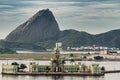 Closeup of Ilha Fiscal palace and Sugarloaf mountain, Rio de Janeiro, Brazil