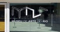 Rio Museum of Art, `Museu de Arte do Rio` MAR. Logo at the entrance Royalty Free Stock Photo