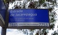 Street sign in the neighborhood of Freguesia, Jacarepagua, Rio de Janeiro Royalty Free Stock Photo