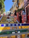 Rio de Janeiro, Brazil, South America, Escadaria Selaron, steps, staircase, Lapa steps, Jorge Selaron, public work, art, Royalty Free Stock Photo