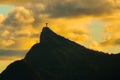 RIO DE JANEIRO, BRAZIL: The famous Rio de Janeiro landmark - Christ the Redeemer statue on Corcovado mountain. Beautiful Royalty Free Stock Photo