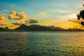 RIO DE JANEIRO, BRAZIL: The famous Rio de Janeiro landmark - Christ the Redeemer statue on Corcovado mountain. Beautiful landscape Royalty Free Stock Photo