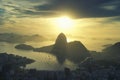 Rio de Janeiro Brazil Golden Sunrise Sugarloaf Mountain